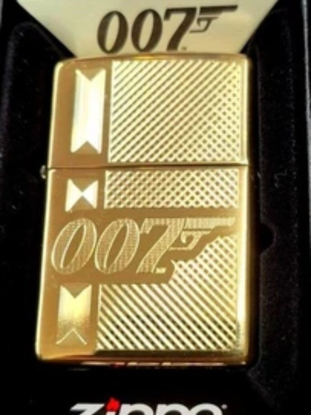 Engraved Polished Brass James Bond 007 Zippo Lighter